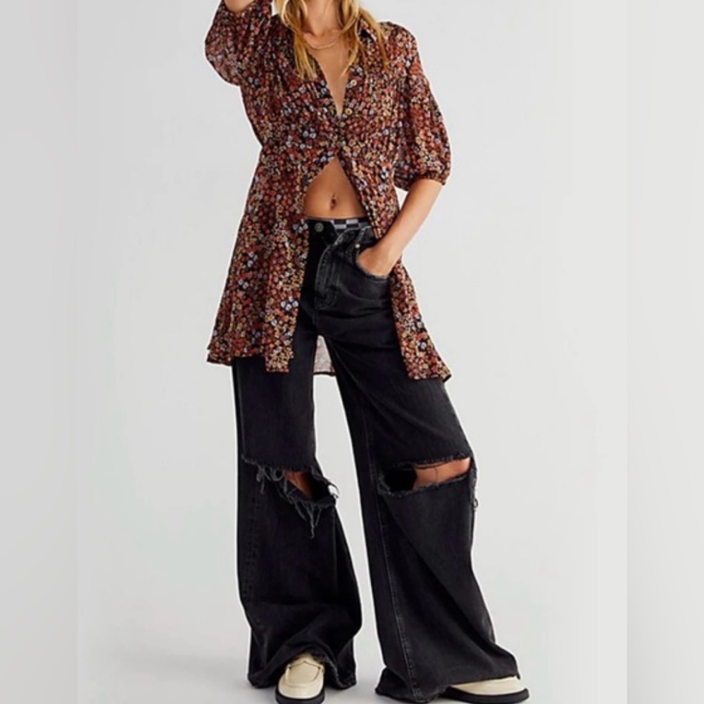Free People Bonnie Floral Button Down Mini Dress - Picture 3 of 5